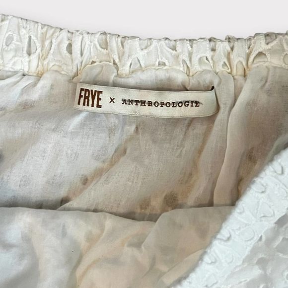Frye x Anthropologie White Eyelet A Line Preppy Skirt Size S - Picture 6 of 6